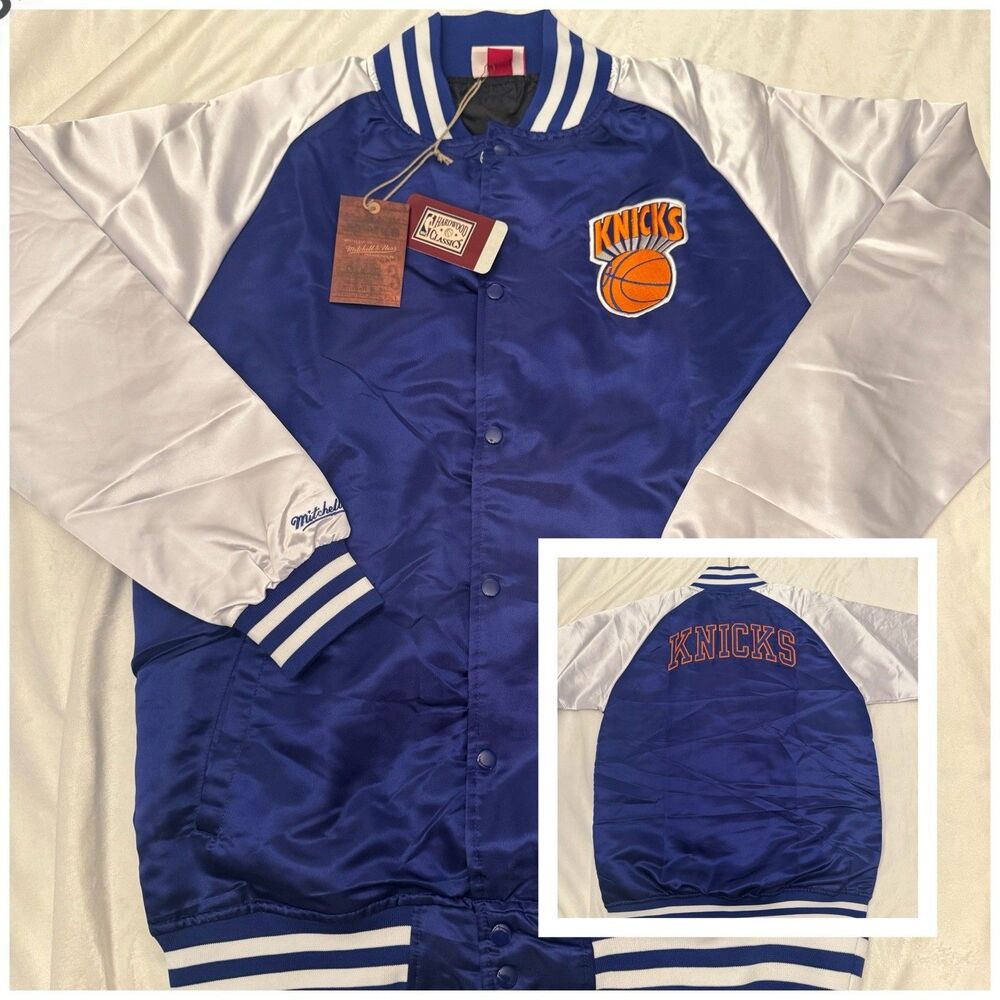 Mitchell & Ness New York Knicks Lightweight Satin Bomber Jacket